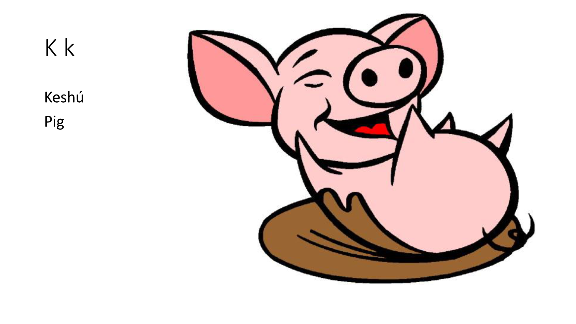 Illustration of a laughing pig